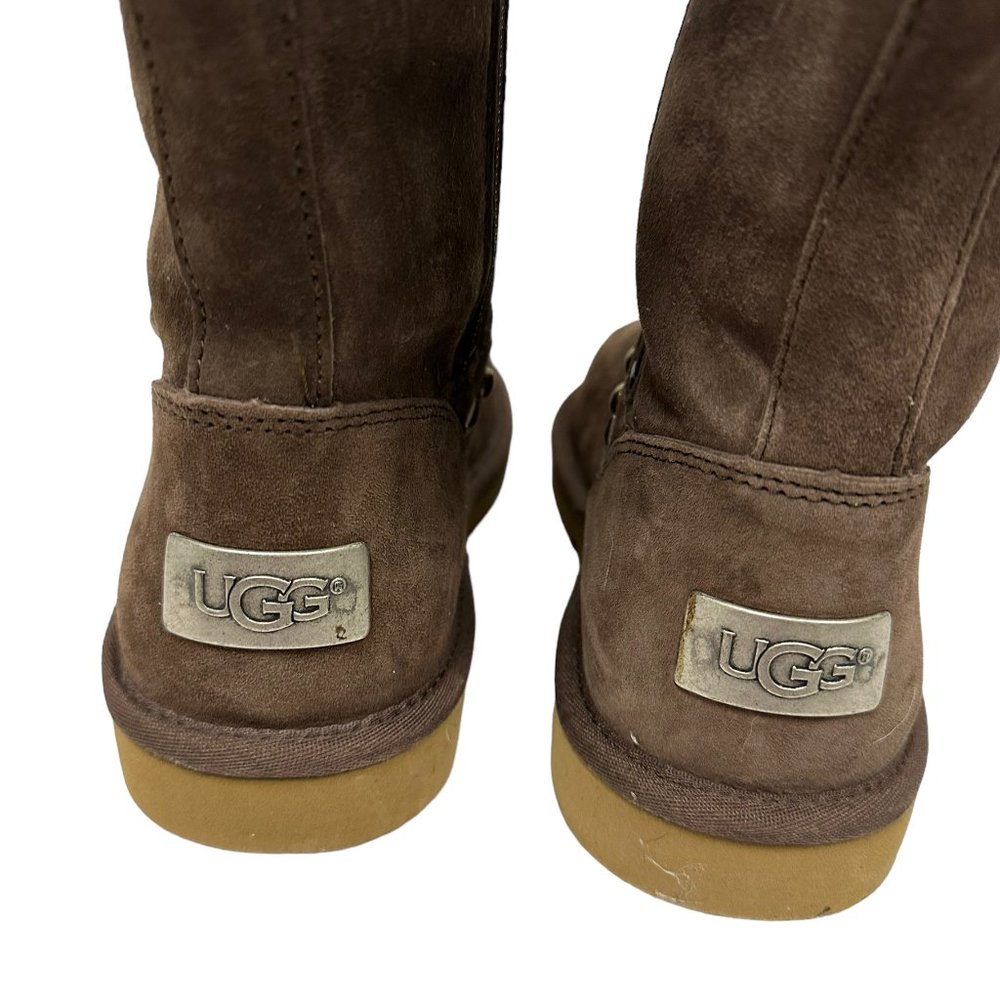 UGG 3330 AVONDALE STUDDED BROWN SHEEPSKIN SHEARLING TALL COZY WINTER BOOTS - Picture 6 of 10